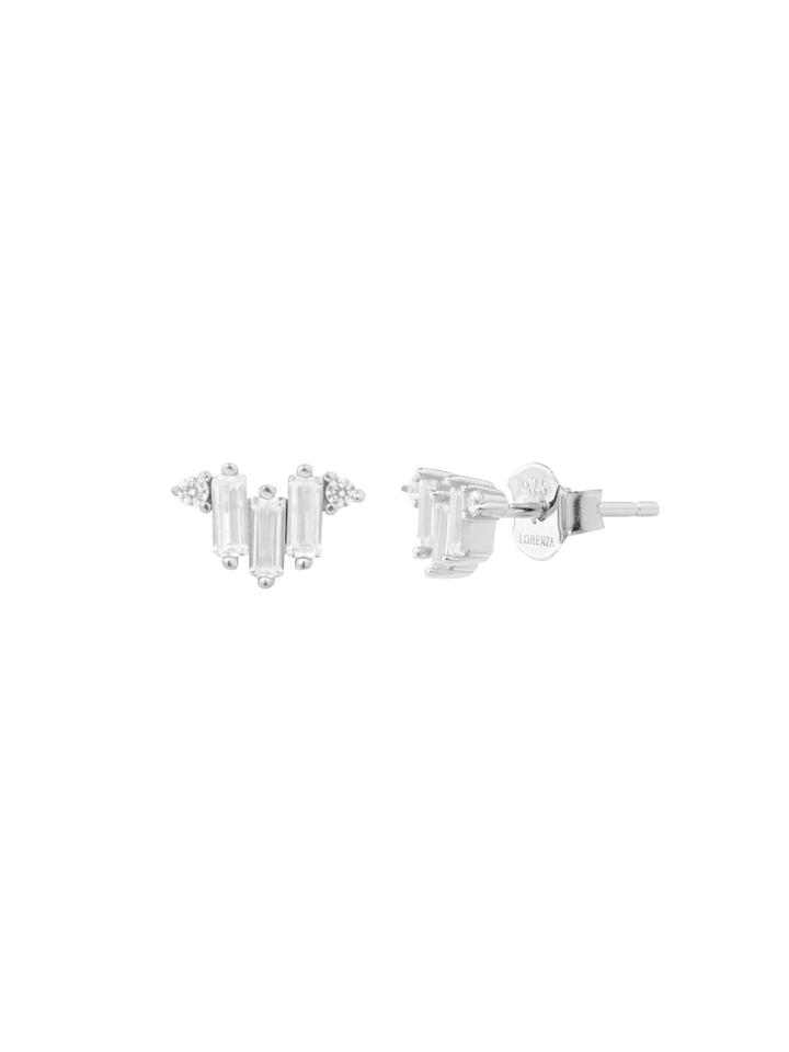 Par Arete Triple Baguette Zirconia