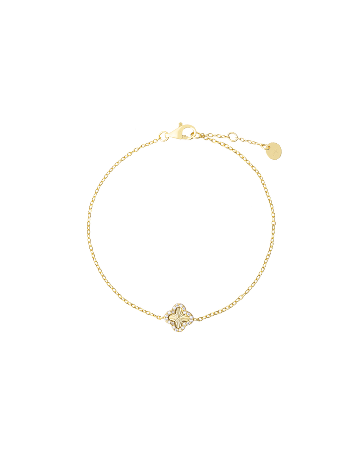 Pulsera Trebol Contorno Zirconias