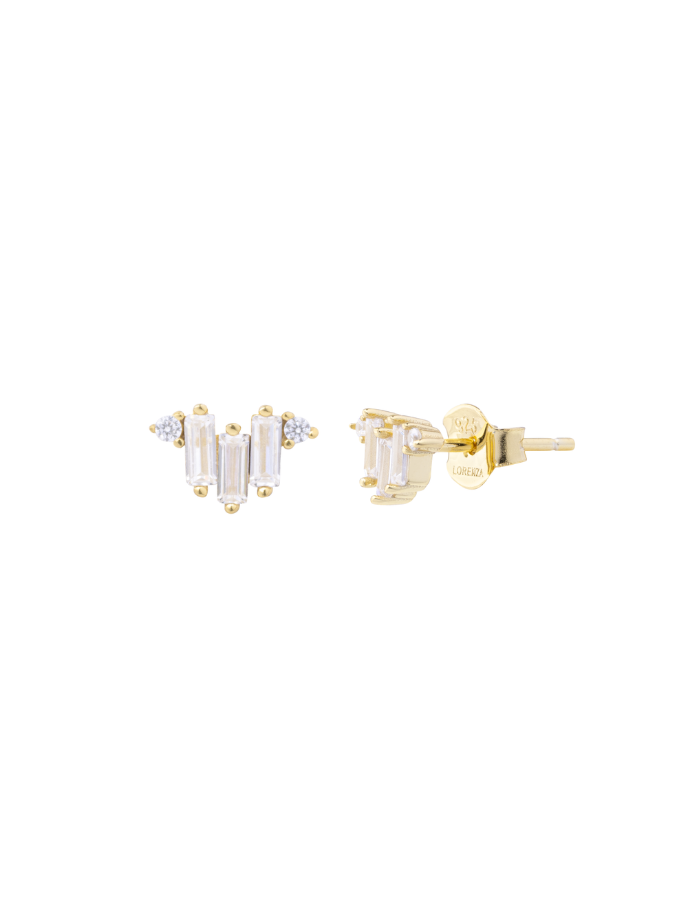 Par Arete Triple Baguette Zirconia