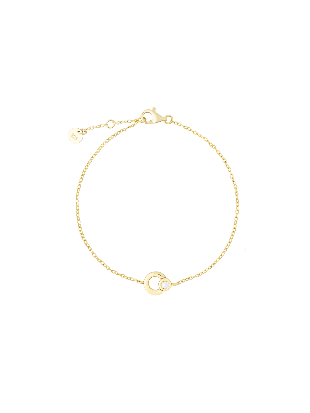 Pulsera Circulo Y Perla Enlazados