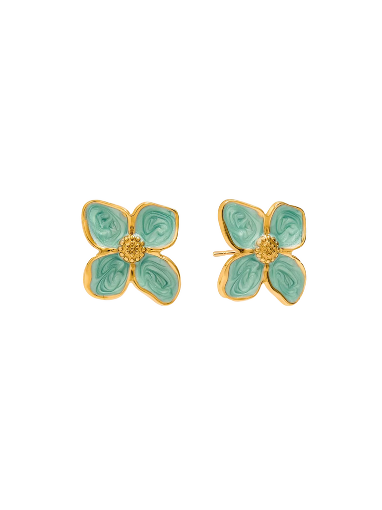 Par Arete Flor Aqua