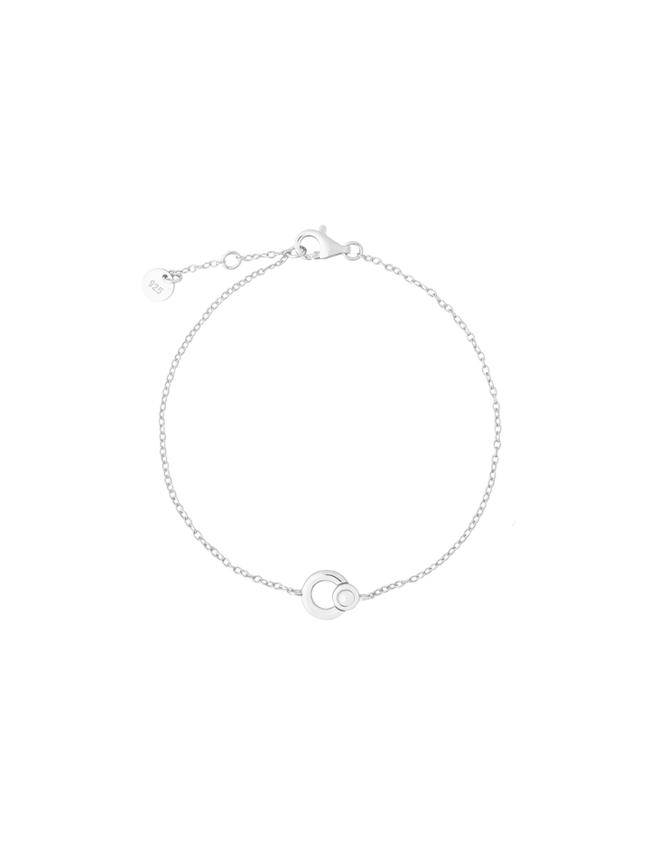 Pulsera Circulo Y Perla Enlazados