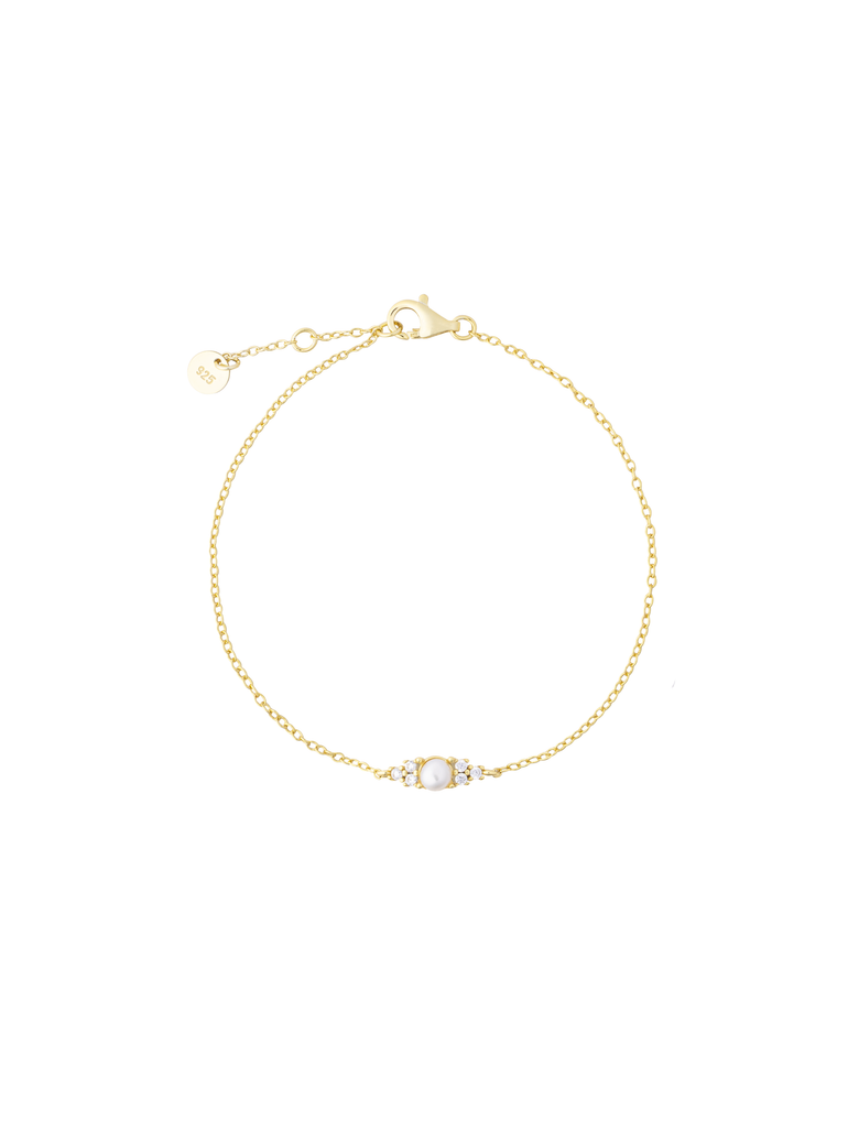 Pulsera Perla Central y Zirconias