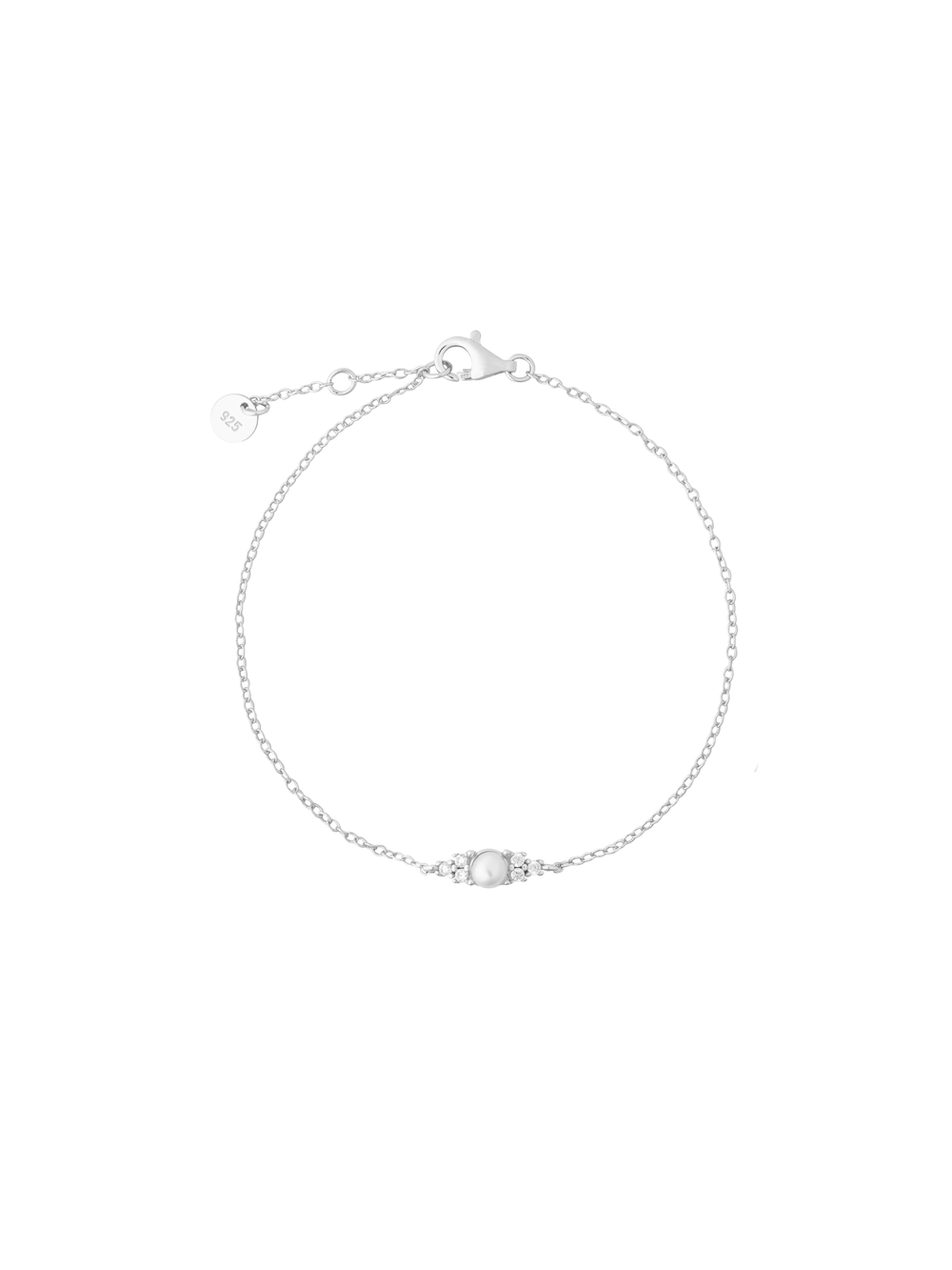 Pulsera Perla Central y Zirconias