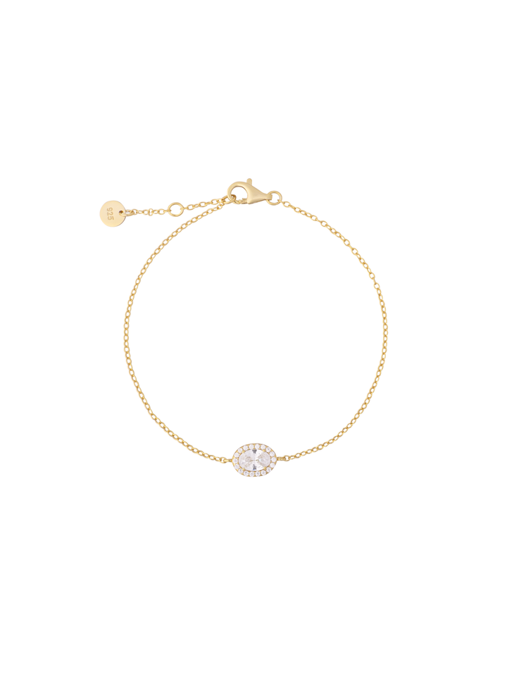 Pulsera Ovalo Con Zirconia Blanca
