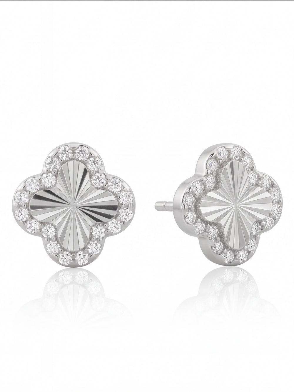 Par Arete Trebol Contorno Zirconias