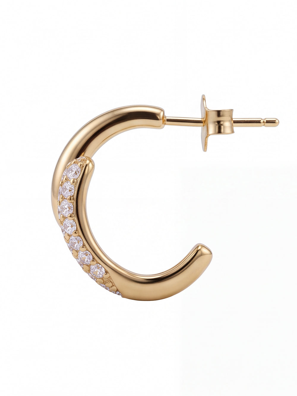 Par Semi Arracada Doble Gota Cruzada Zirconia