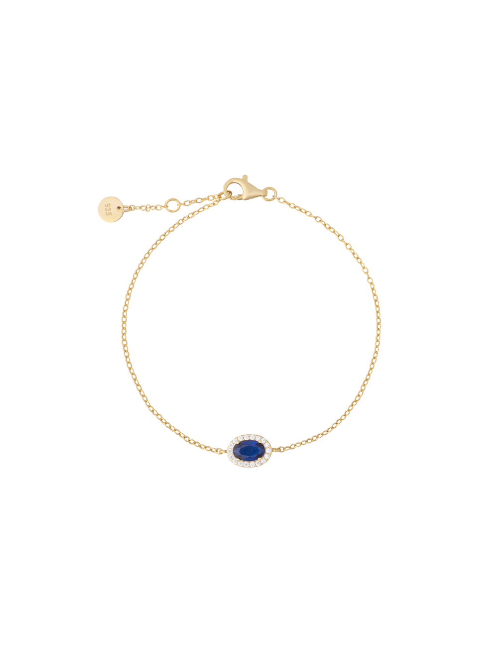 Pulsera Ovalo Con Zirconia Azul