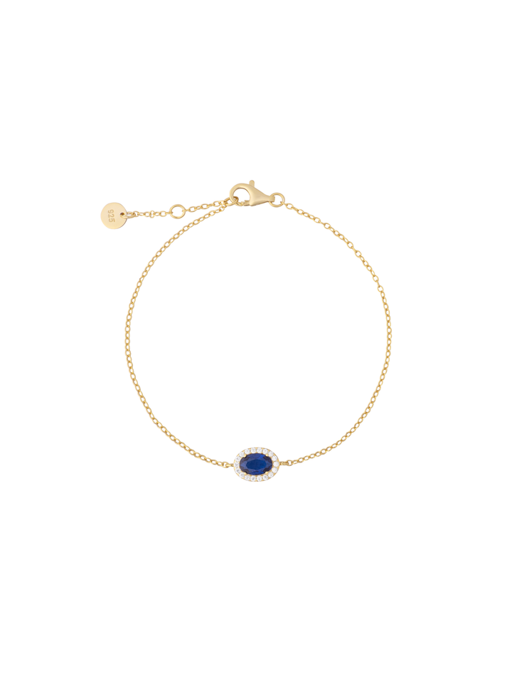Pulsera Ovalo Con Zirconia Azul
