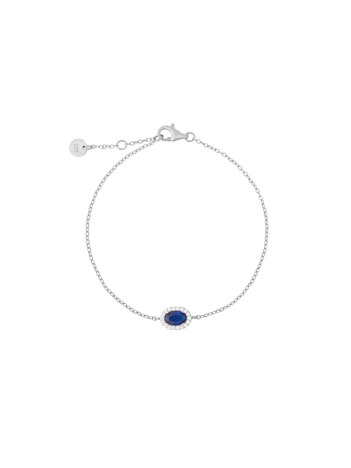 Pulsera Ovalo Con Zirconia Azul