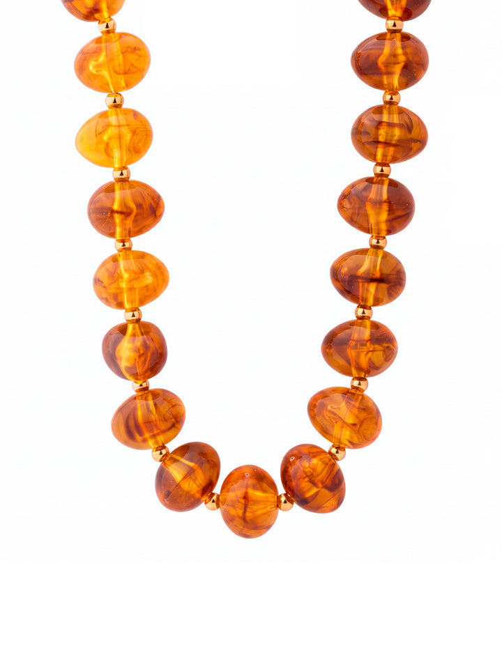 Collar Chunky Bolitas Con Bolitas Doradas