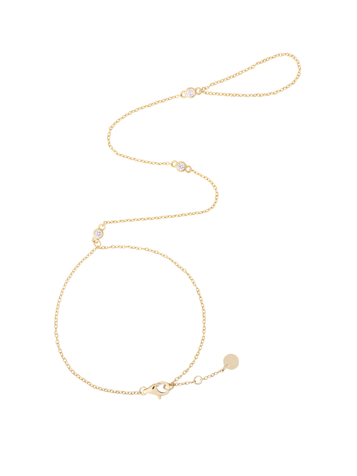 Pulsera Tres Zirconias Bisel Con Anillo