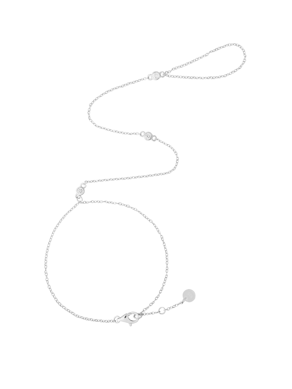 Pulsera Tres Zirconias Bisel Con Anillo