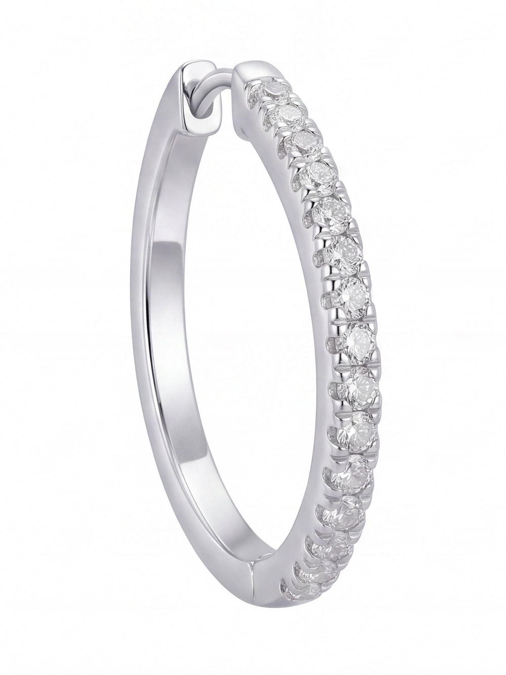 Par Arracada Delgada Con Moissanitas 24 mm 0.48 CT