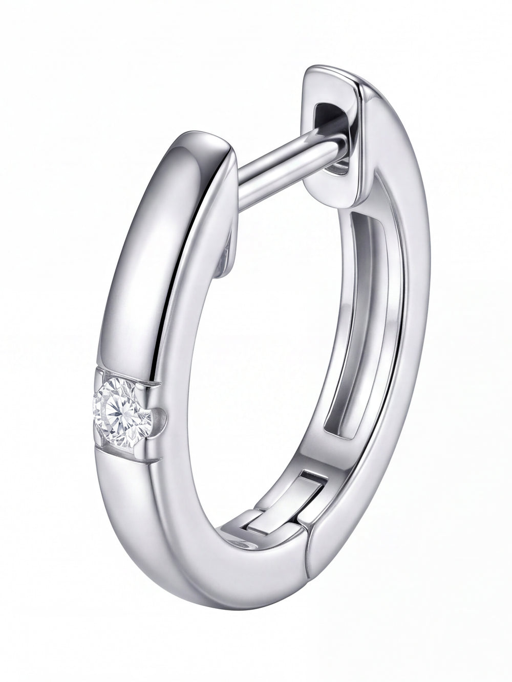Par Arracada Con Moissanita Central 0.03 CT
