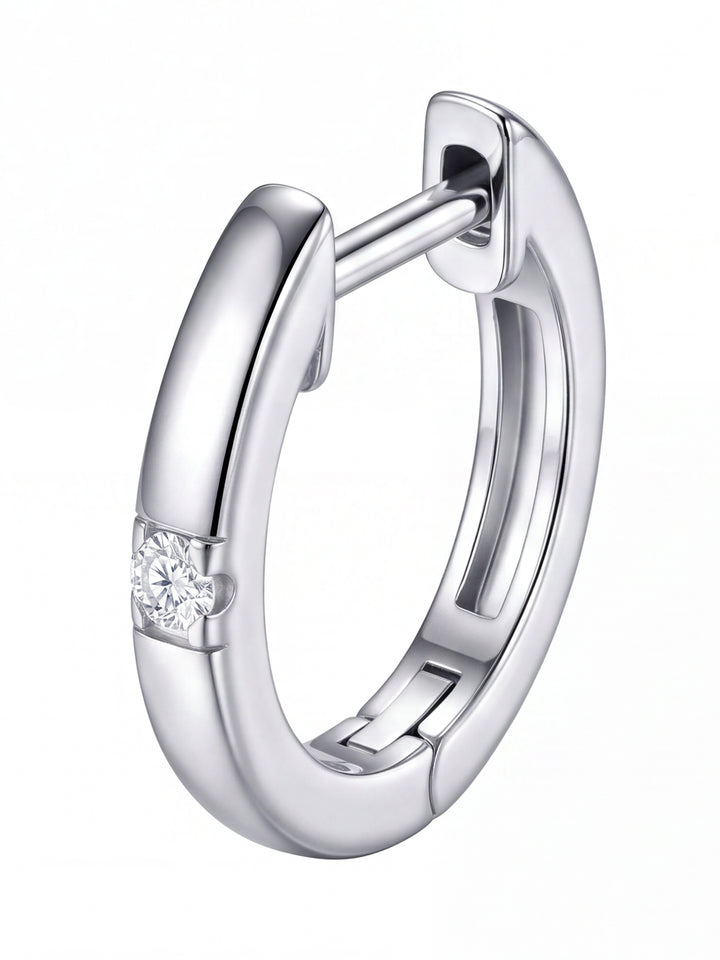 Par Arracada Con Moissanita Central 0.03 CT