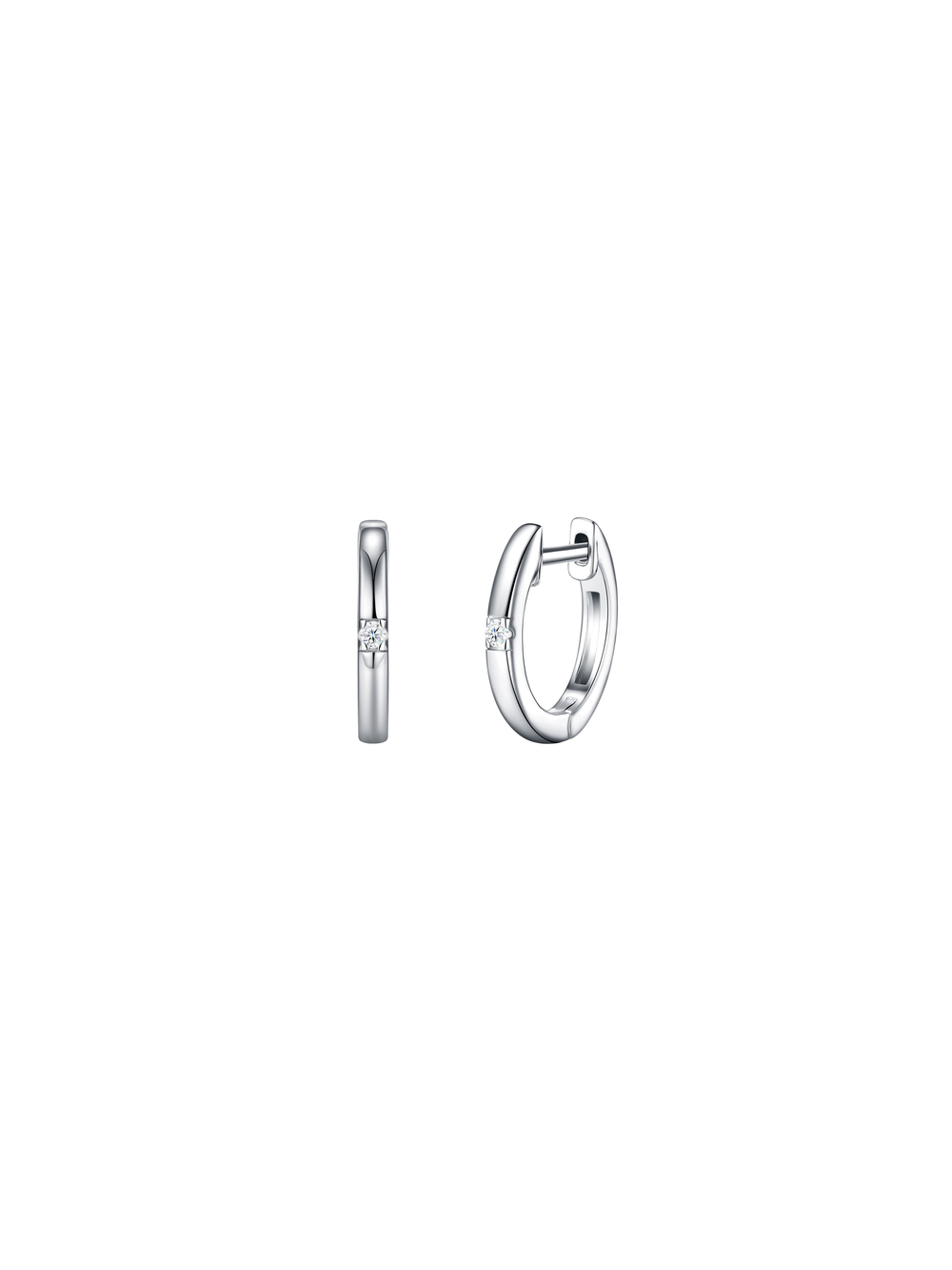 Par Arracada Con Moissanita Central 0.03 CT