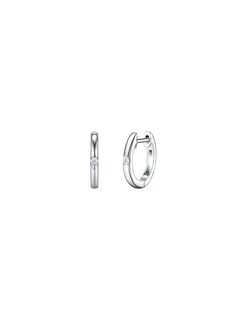 Par Arracada Con Moissanita Central 0.03 CT