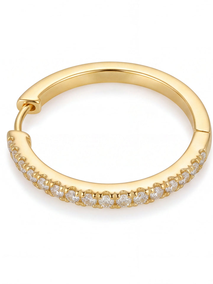 Par Arracada Delgada Con Moissanitas 24 mm 0.48 CT