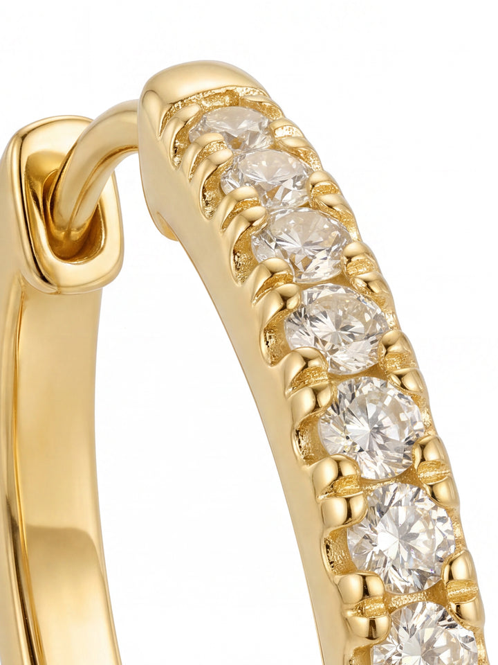 Par Arracada Delgada Con Moissanitas 24 mm 0.48 CT