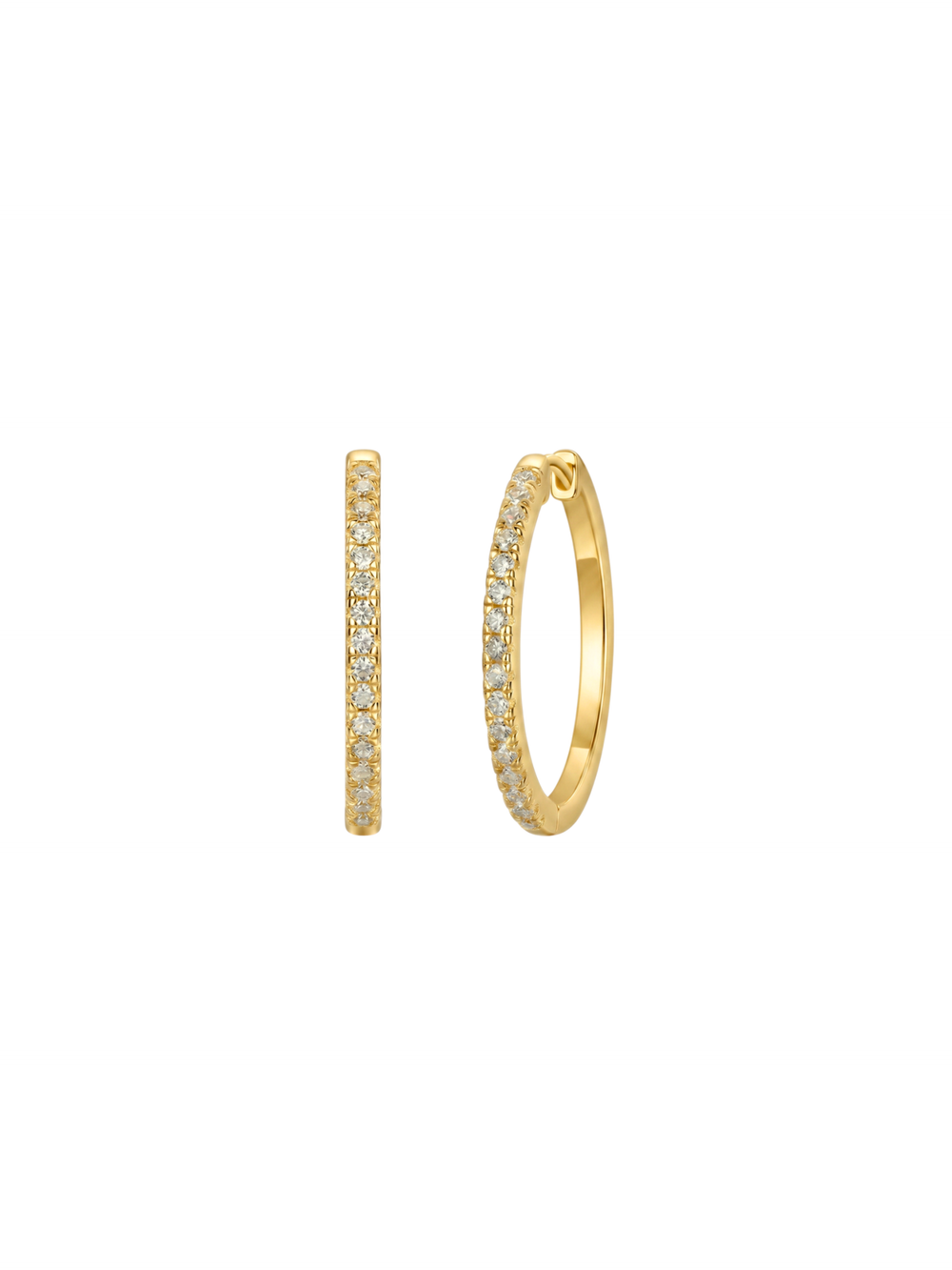 Par Arracada Delgada Con Moissanitas 24 mm 0.48 CT