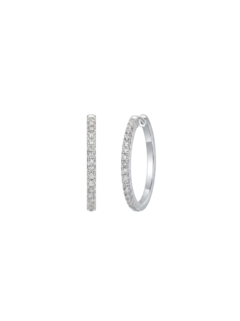 Par Arracada Delgada Con Moissanitas 24 mm 0.48 CT