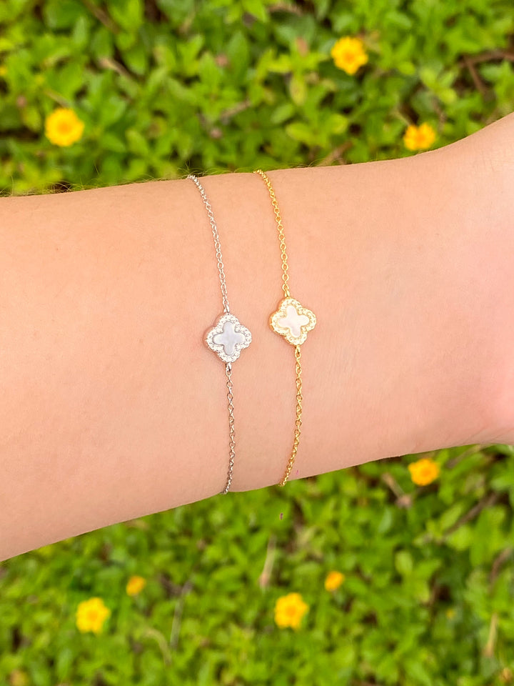 Pulsera Trebol Madre Perla