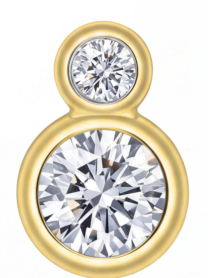 Par Arete Doble Moissanita Redonda 1.09 CT