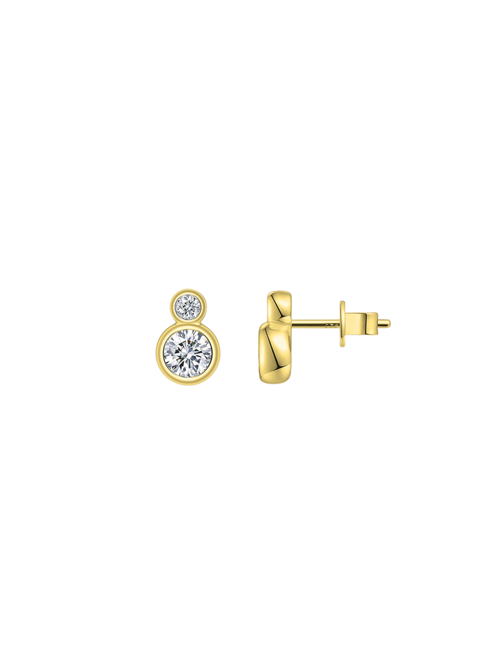 Par Arete Doble Moissanita Redonda 1.09 CT