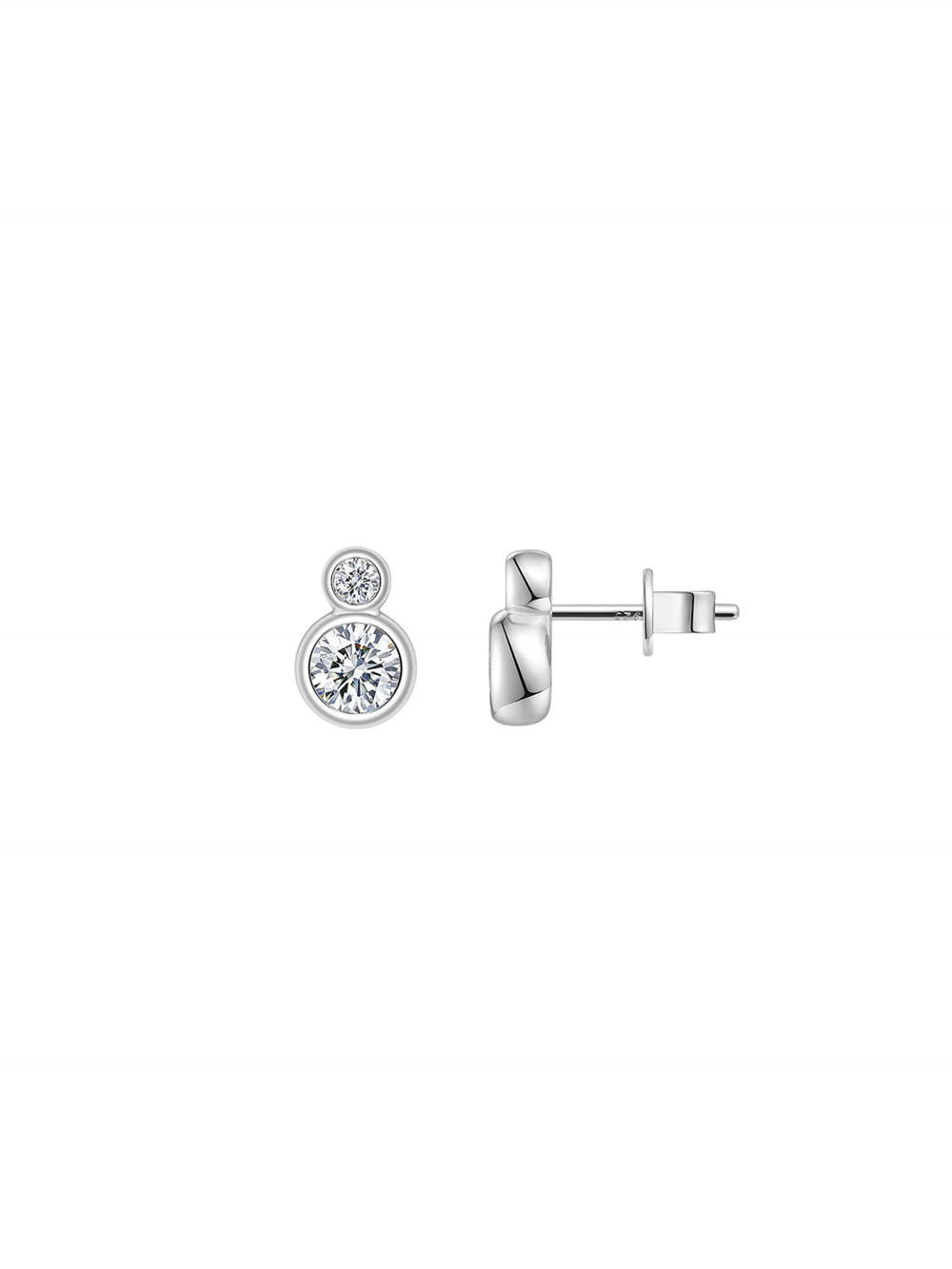 Par Arete Doble Moissanita Redonda 1.09 CT