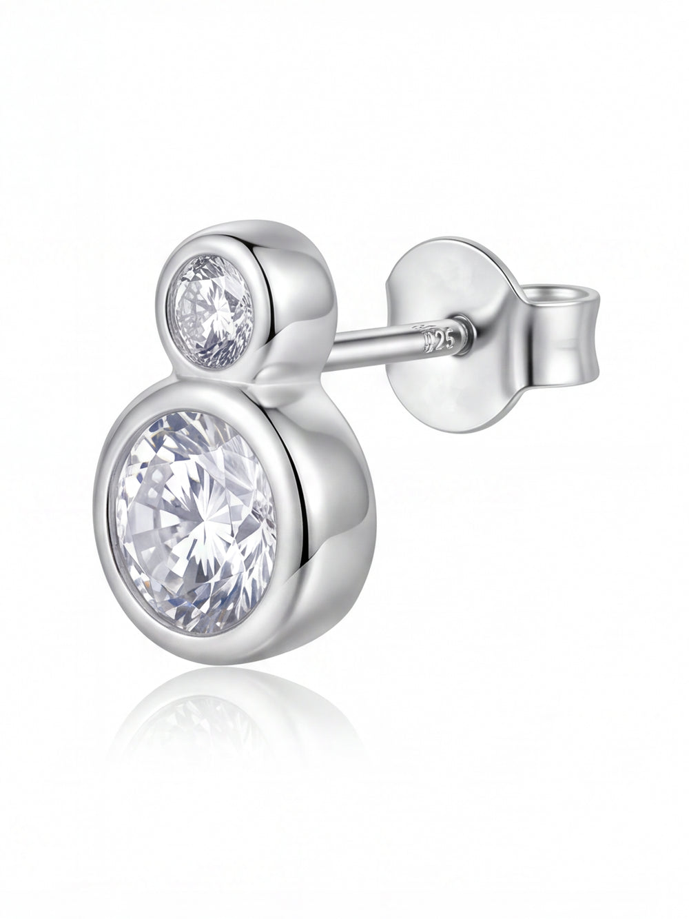 Par Arete Doble Moissanita Redonda 1.09 CT