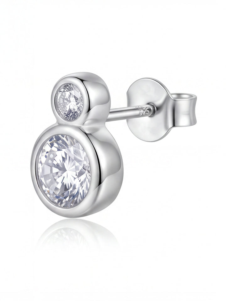 Par Arete Doble Moissanita Redonda 1.09 CT