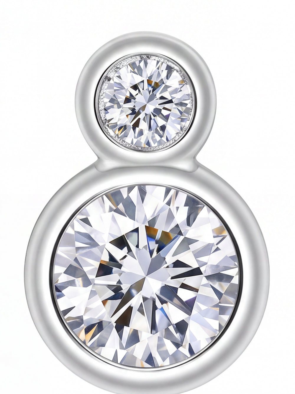 Par Arete Doble Moissanita Redonda 1.09 CT