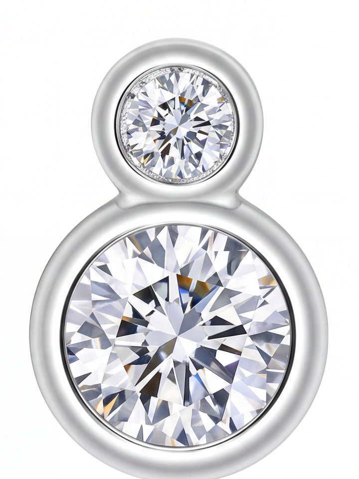 Par Arete Doble Moissanita Redonda 1.09 CT