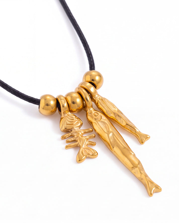 Collar Cordon Con Dijes Peces