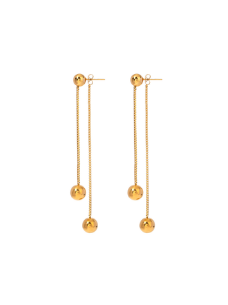 Par Arete Doble Tira Con Bolita