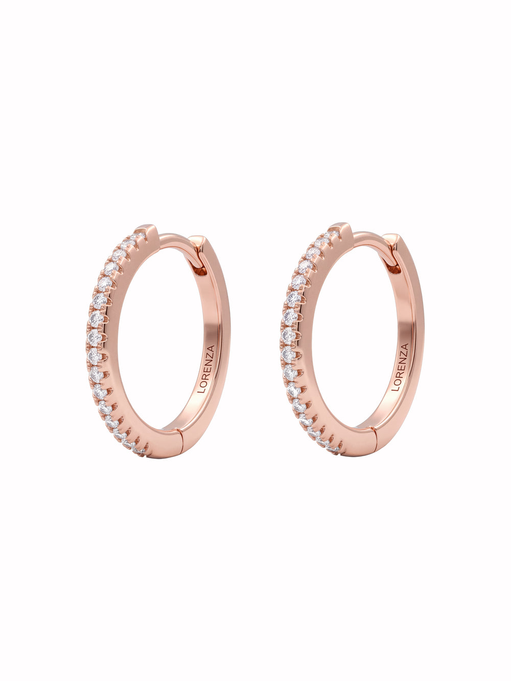 Par Arracada Delgada Con Zirconias 14 mm