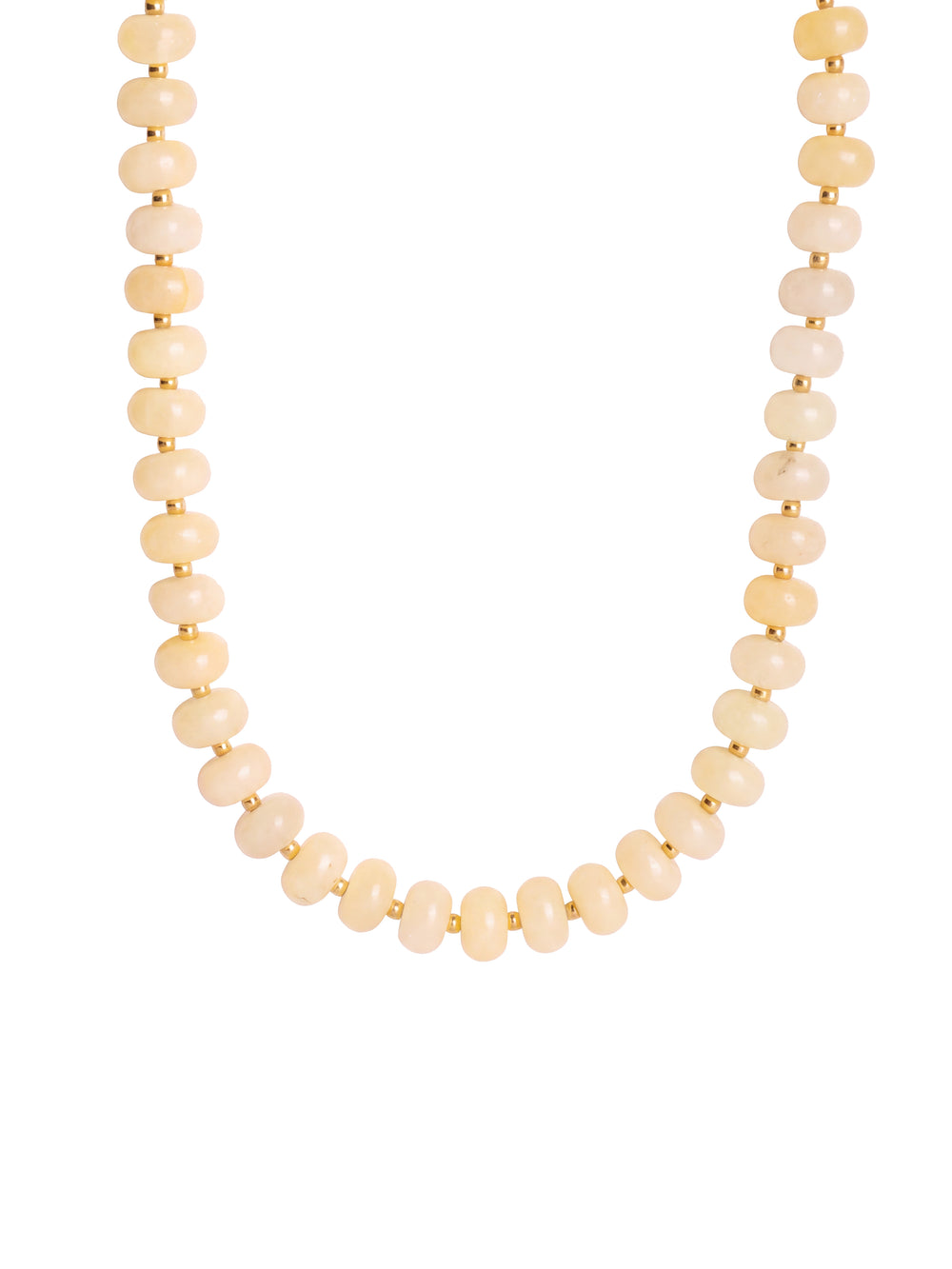 Choker Aros Piedra Natural Bolitas Doradas 8 mm