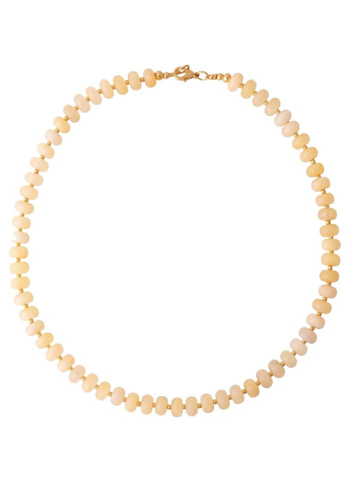 Choker Aros Piedra Natural Bolitas Doradas 8 mm