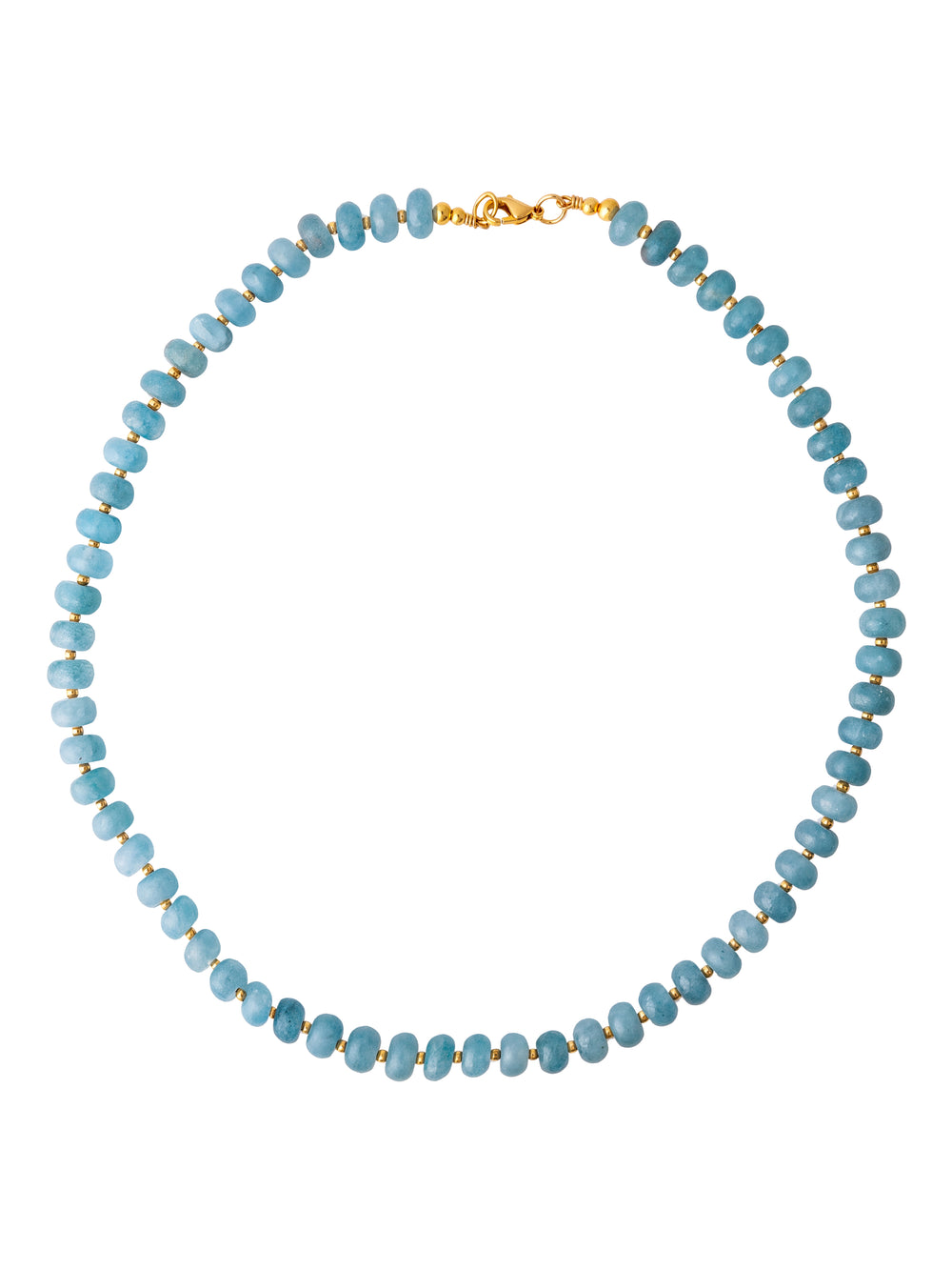 Choker Aros Piedra Natural Bolitas Doradas 8 mm