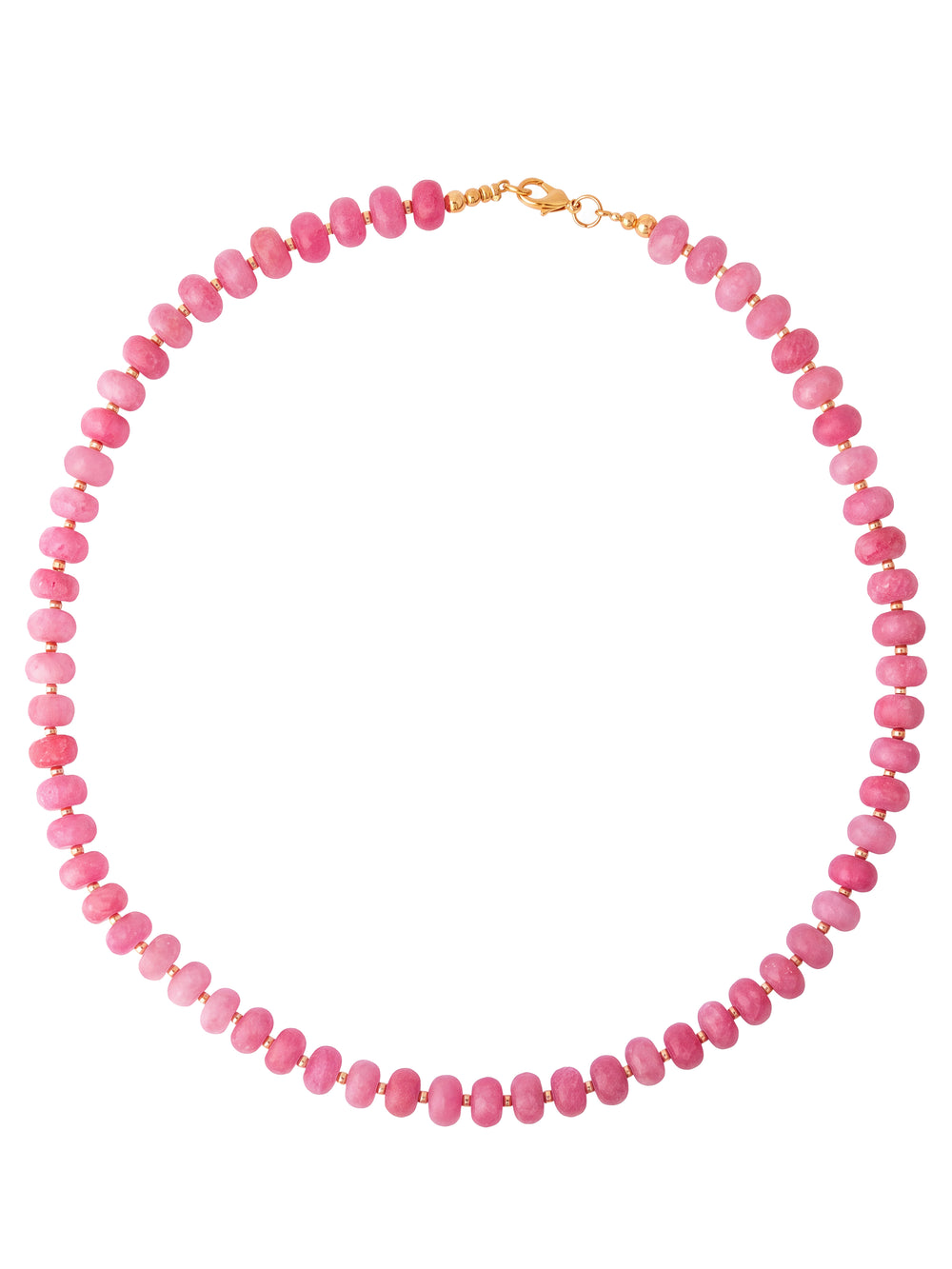 Choker Aros Piedra Natural Bolitas Doradas 8 mm