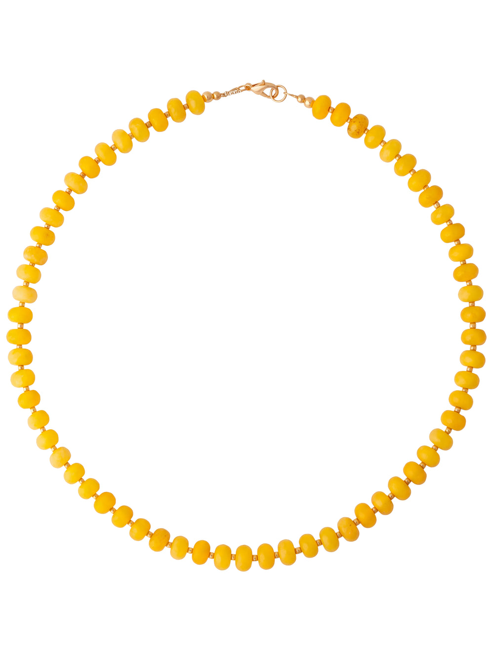 Choker Aros Piedra Natural Bolitas Doradas 8 mm