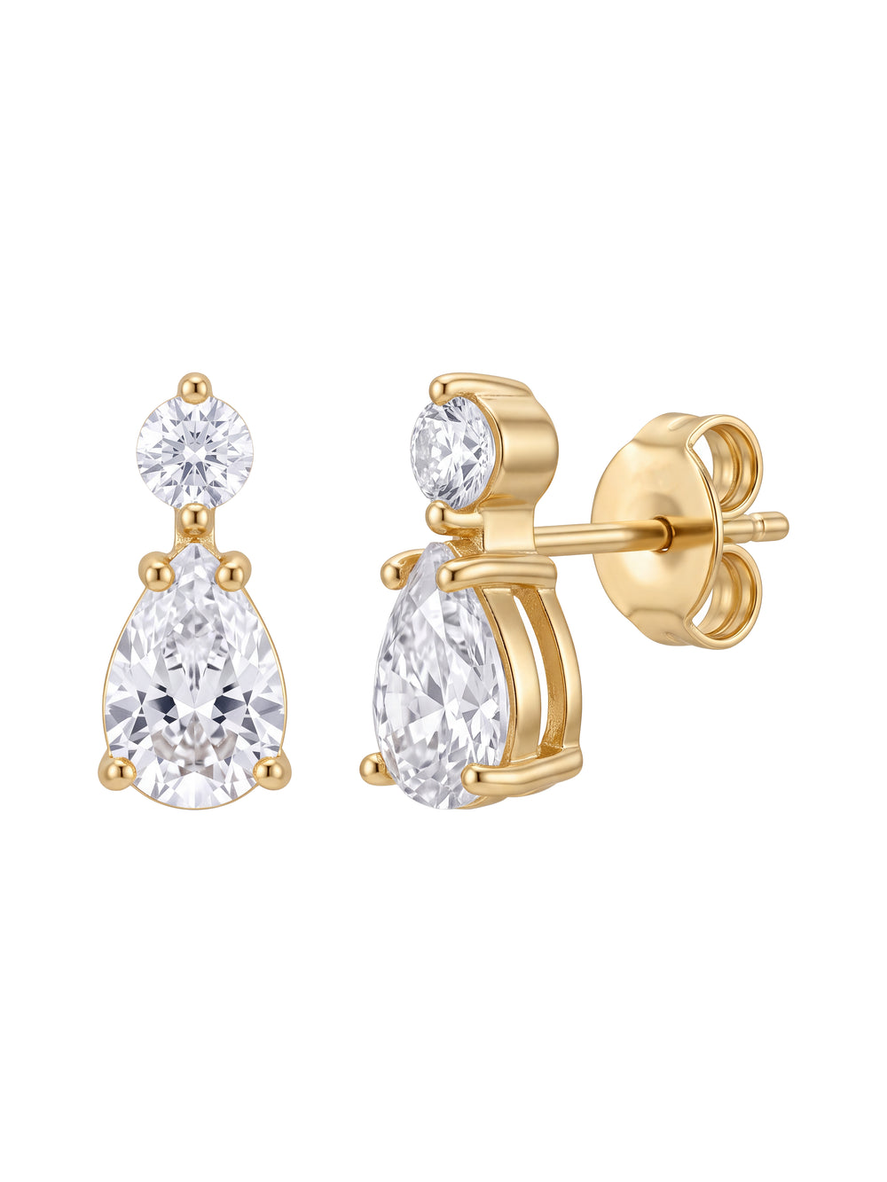 Par Arete Zirconia Con Gota Blanca