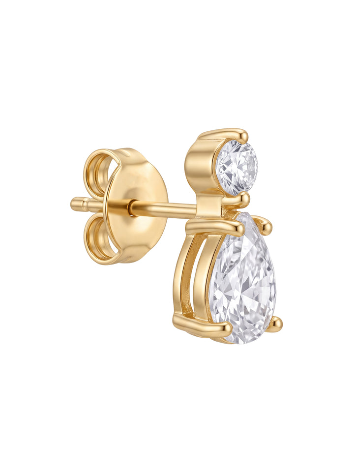 Par Arete Zirconia Con Gota Blanca