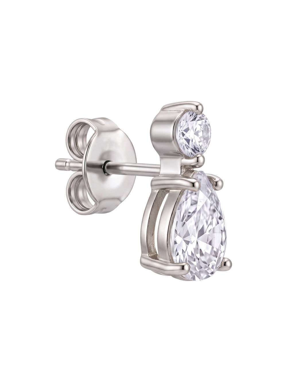 Par Arete Zirconia Con Gota Blanca