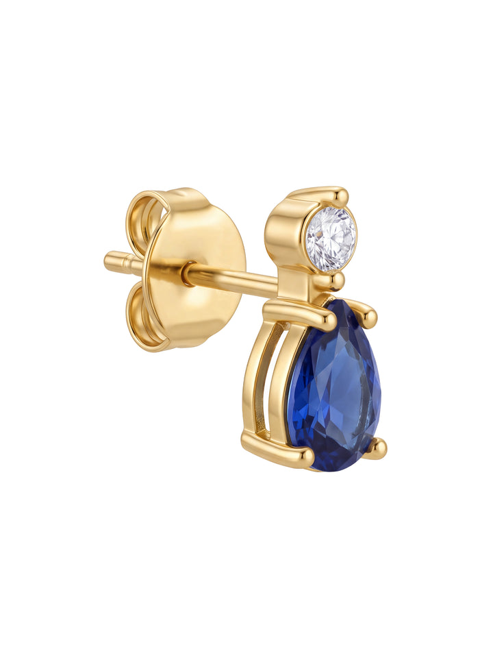 Par Arete Zirconia Con Gota Azul