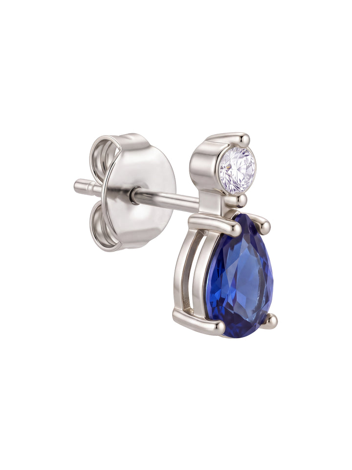 Par Arete Zirconia Con Gota Azul