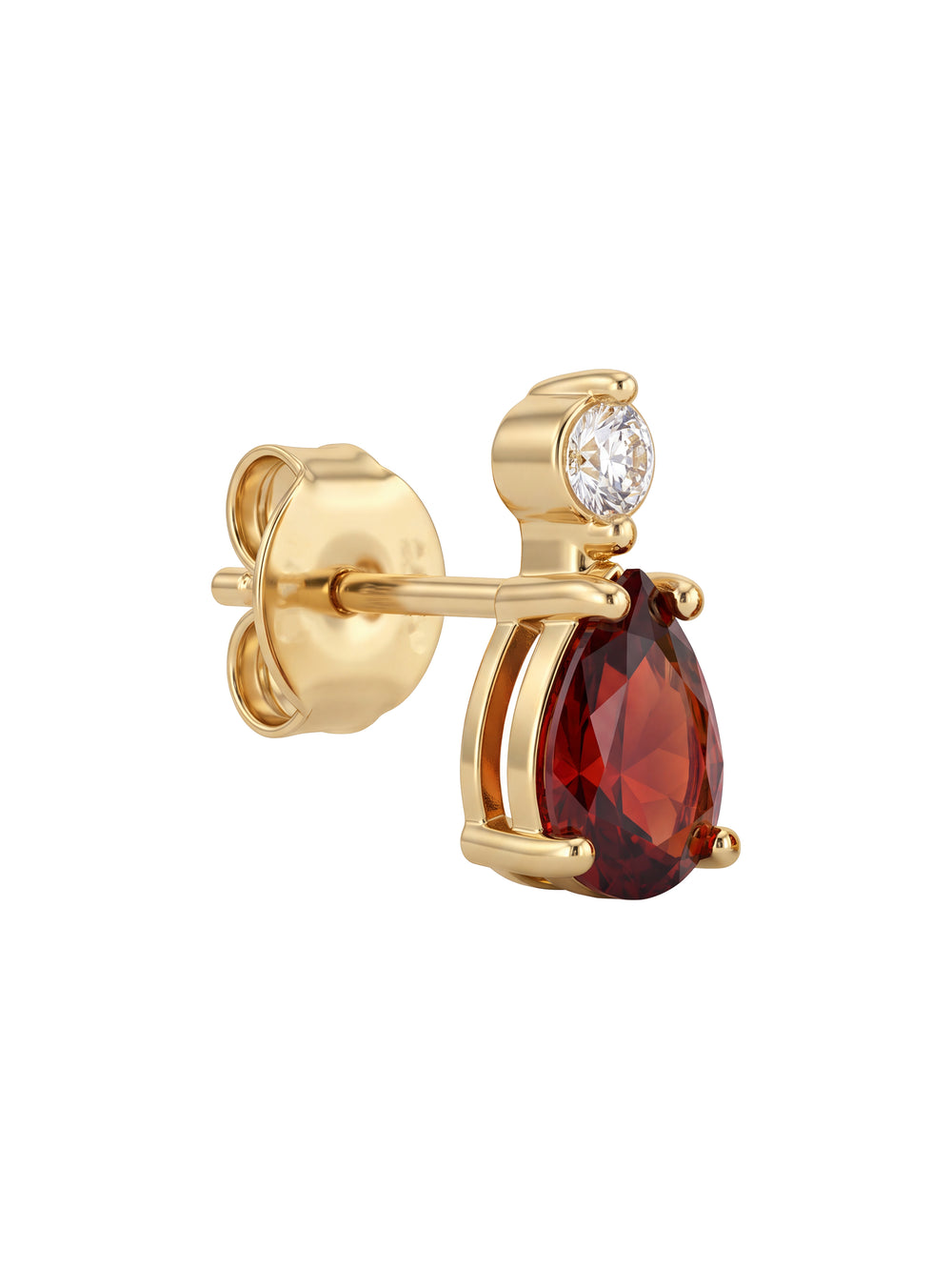 Par Arete Zirconia Con Gota Roja