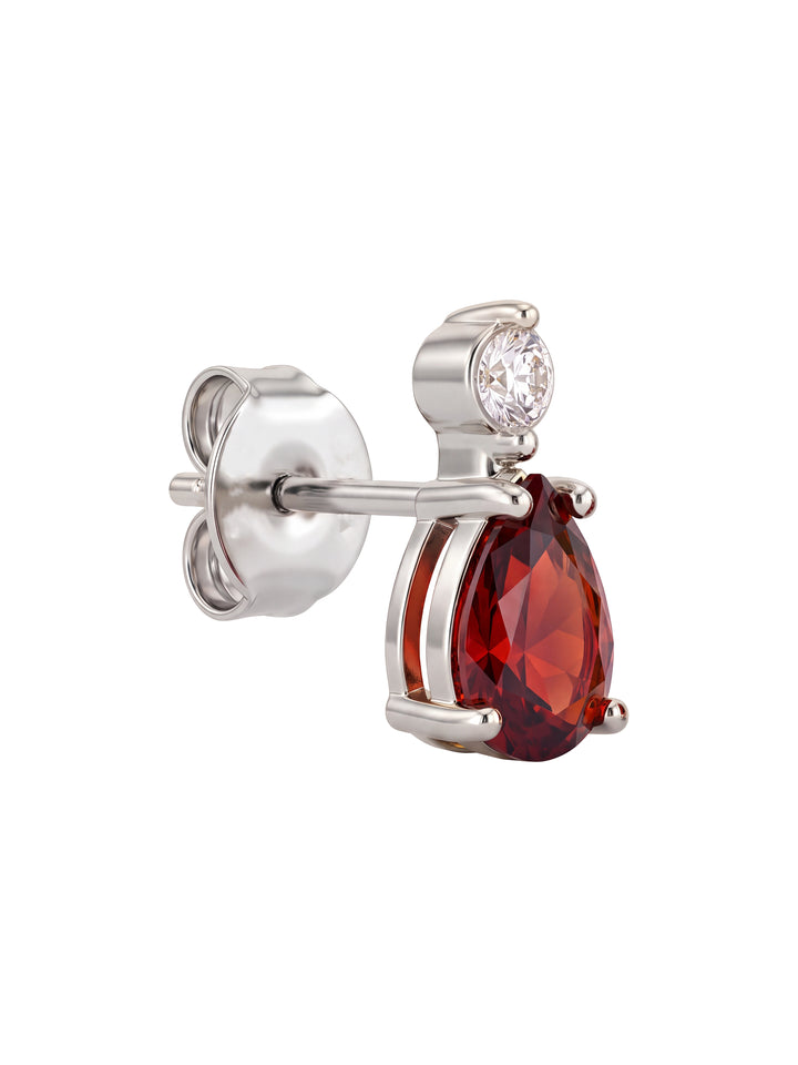 Par Arete Zirconia Con Gota Roja