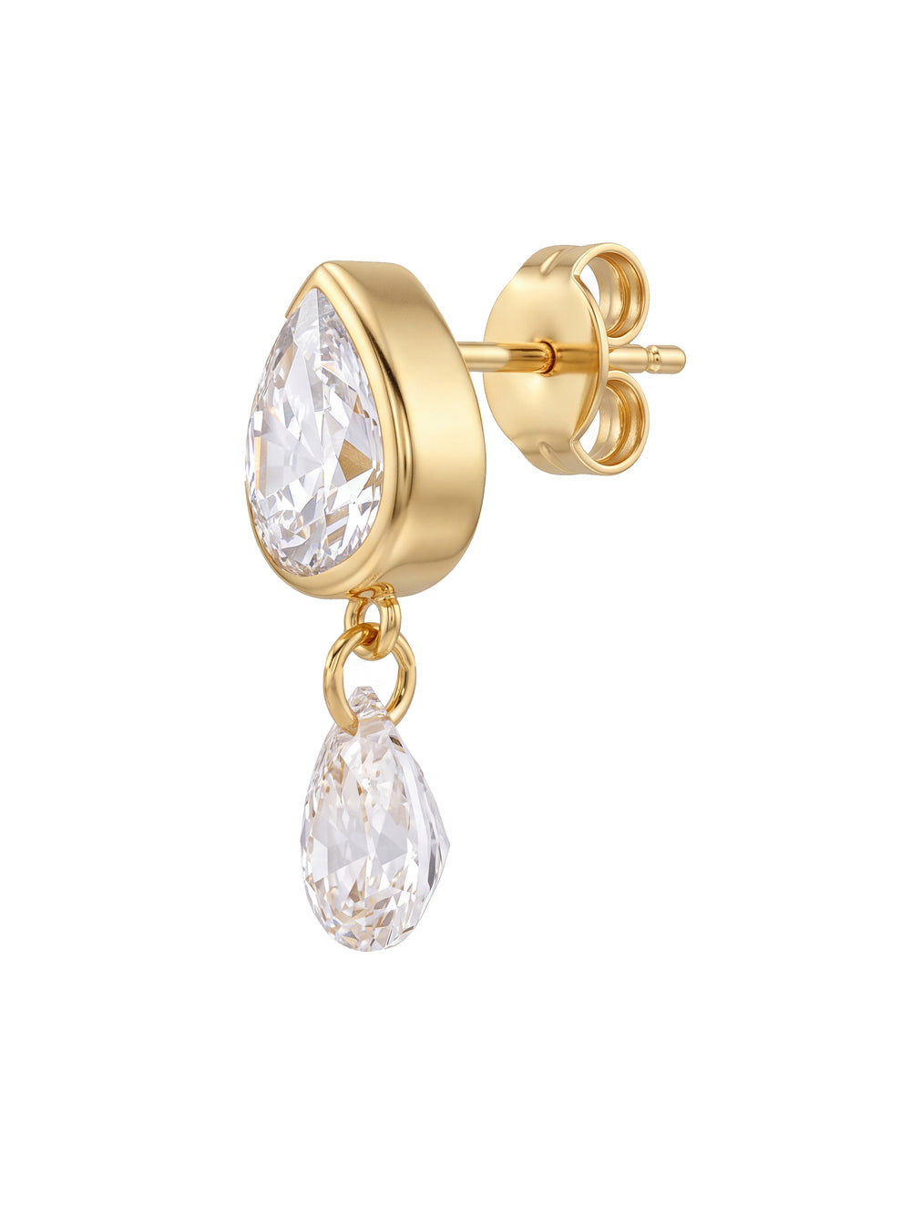 Par Arete Gota Colgante Con Zirconias